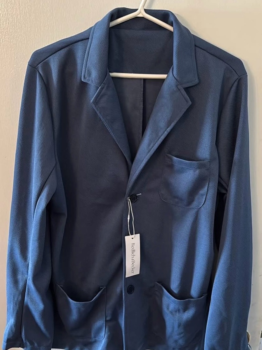 Men's Blue faux suede Blazer Jacket 44” chest